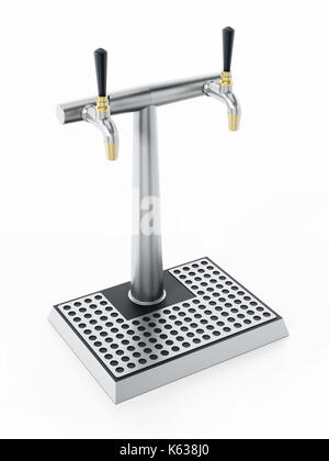 Beer tap isolated on white background. 3D illustration. Stock Photo
