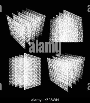 Bid data center abstract geometric vector illustration. New technology bank. Data center design concept. Unusual isolated software system logo set. Stock Vector
