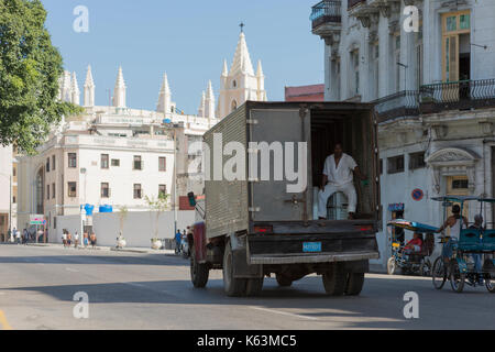 Havanna, - January 08, Travel, Havanna, Cuba, Habana City . In the Picture: Steetview . (Photo by Ulrich Roth) Stock Photo