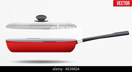 Classic Metal black non-stick frying pan Stock Vector
