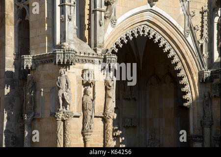 The main western portal of Gothic Archikatedra Sw. Jana Chrzciciela (Cathedral of St. John the Baptist) on Ostrow Tumski (Cathedral Island) in Wroclaw