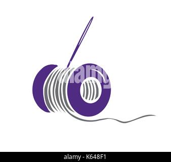 needle and thread icon, illustration design, isolated on white background Stock Vector