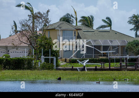 Miami, Florida, USA. 11th Sep, 2017. Scene of destruction by Hurricane Irma in Marco Island, FL, as seen Monday, Setepmber 11, 2017. The storm made its second landfall here after ravaging the Florida Keys. Credit: Michael Candelori/Alamy Live News Stock Photo