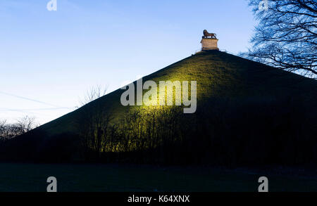 Belgium, Braine-l'Alleud: the Lion's Mound, a monument commemorating the Battle of Waterloo on June 18, 1815 Stock Photo