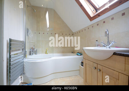 Second family bathroom in roof space Stock Photo