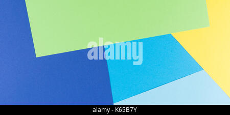 Abstract colored paper banner background with yellow, green and blue tones Stock Photo