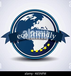 Eco Friendly - Green Eco Label Or Badge Concept Design - Illustration in Editable Vector Format Stock Vector