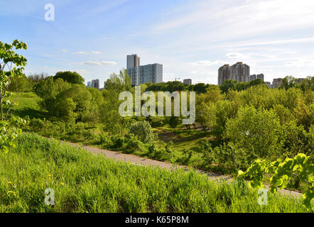 Levoberezhny Eco-friendly district in Khimki city, Russia Stock Photo