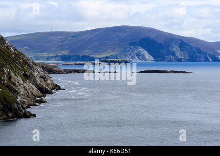 Rugged coastline at Keem Bay on Achill Island, County Mayo, Republic of Ireland Stock Photo