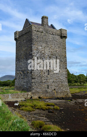 Rockfleet Castle (or Carrickahowley Castle) on Clew Bay near Newport, County Mayo, Republic of Ireland Stock Photo