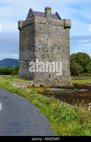 Rockfleet Castle (or Carrickahowley Castle) on Clew Bay near Newport, County Mayo, Republic of Ireland Stock Photo