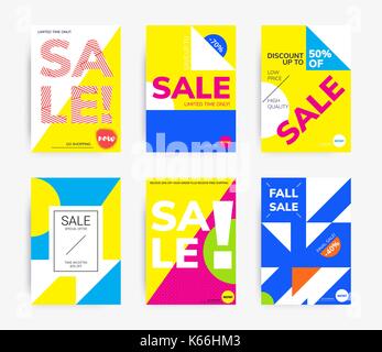 Minimal geometric posters set  Stock Vector