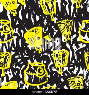 Seamless pattern graffiti Stock Vector