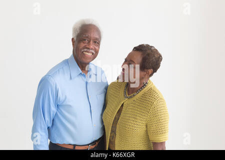 Portrait of smiling older Black couple Stock Photo