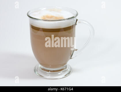 Latte in clear glass with foam Stock Photo