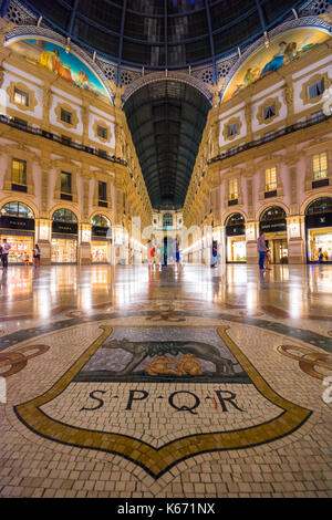 Vittorio Emanuele II in Milano. It's one of the world's oldest shopping malls, designed and built by Giuseppe Mengoni between 1865 and 1877. Stock Photo