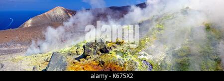 Vulcano crater Sicily Italy Stock Photo