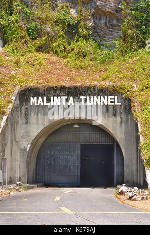 CORREGIDOR, PHILIPPINES - APRIL 3, 2016: Malinta Tunnel entrance. The tunnel was built by the US Army Corps of Engineers for bomb proof storage and 10 Stock Photo