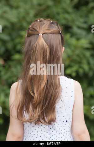Rear view of a girl with long hair Stock Photo