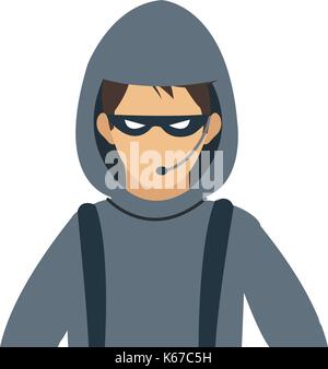 male hacker avatar icon image  Stock Vector