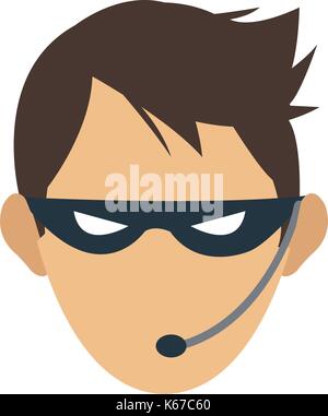 male hacker avatar icon image  Stock Vector