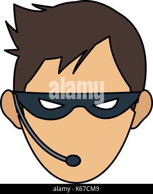 male hacker avatar icon image  Stock Vector