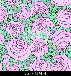 Floral Decorative Colorful Bright Background With Cute Roses Stock 