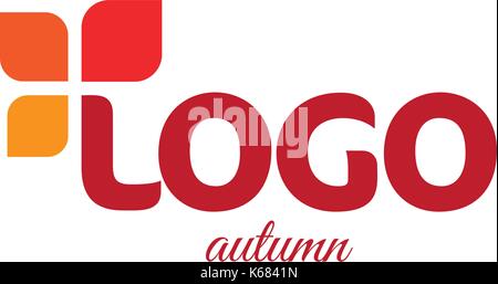 Red abstract logo. Autumn color leaves symbolizing life. Natural product vector illustration. Growth business logotype. Stock Vector