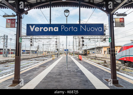 Verona Porta Nuova train station in Italy Stock Photo