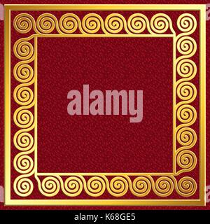 Golden square frame with Greek Meander pattern Stock Vector Image & Art ...