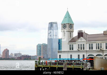 New York, USA - 28 September, 2016: Pier A Harbor House situated on the Hudson River at Battery Park, Lower Manhattan. Stock Photo