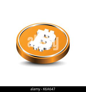 Vector of 3D Bitcoin . Isolated . Stock Vector