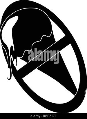 No ice cream icon, simple style Stock Vector
