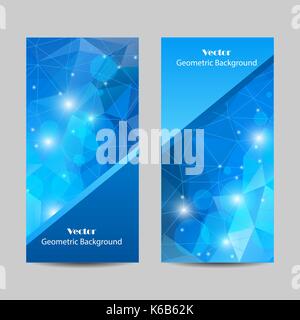 Set of vector banners with polygonal background Stock Vector