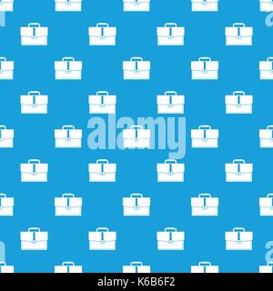 Business briefcase pattern seamless blue Stock Vector