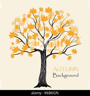 Autumn maple tree Stock Vector