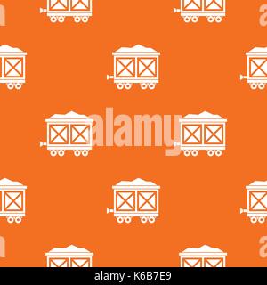 Cart on wheels with gold pattern seamless Stock Vector