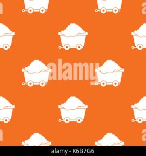 Cart on wheels with coal pattern seamless Stock Vector