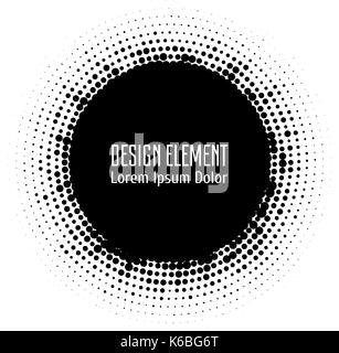 Halftone circle frame patterns. Logo design elements. Halftone circular ...