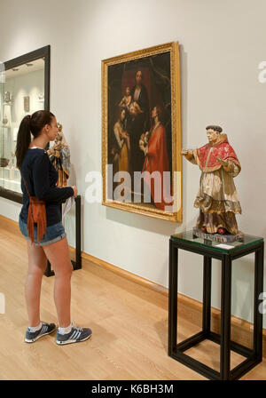 Provincial museum - visitor, Lugo, Region of Galicia, Spain, Europe Stock Photo