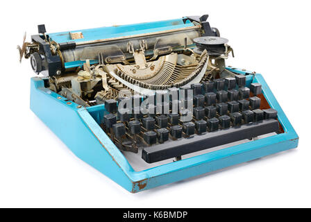 Old typewriter isolated on white background Stock Photo