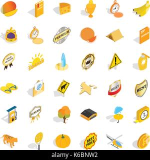 Cheese icons set, isometric style Stock Vector