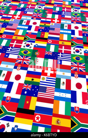 floor background of world flags Stock Photo