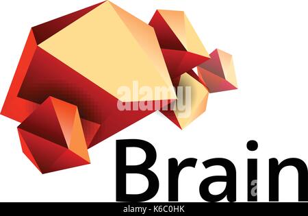 Brain Logo silhouette design vector template. Think Idea concept. Brain storm power thinking logotype icon. Isolated abstract unusual creative digital Stock Vector