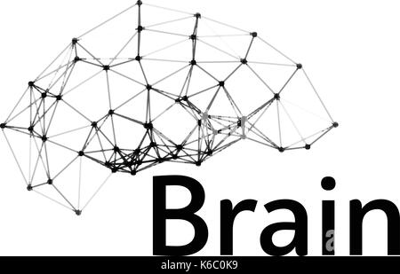 Brain Logo silhouette design vector template. Think Idea concept. Brain storm power thinking logotype icon. Isolated abstract unusual creative digital Stock Vector