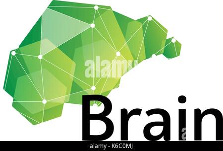 Brain Logo silhouette design vector template. Think Idea concept. Brain storm power thinking logotype icon. Isolated abstract unusual creative digital Stock Vector
