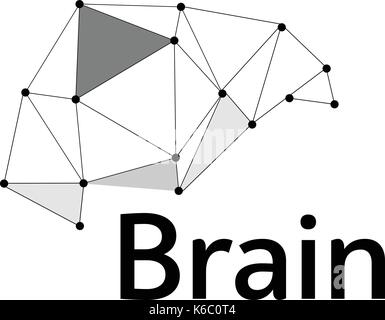 Brain Logo silhouette design vector template. Think Idea concept. Brain storm power thinking logotype icon. Isolated abstract unusual creative digital Stock Vector