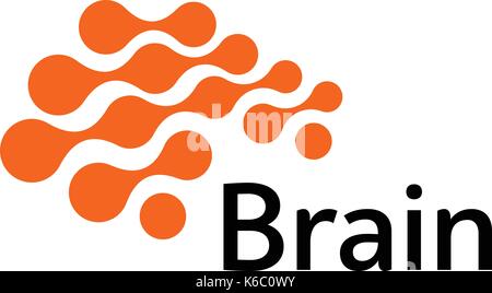 Brain Logo silhouette design vector template. Think Idea concept. Brain storm power thinking logotype icon. Isolated abstract unusual creative digital Stock Vector