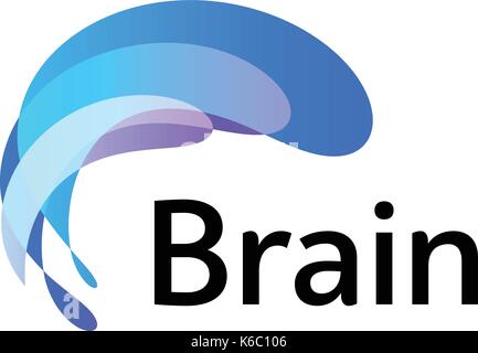 Brain Logo silhouette design vector template. Think Idea concept. Brain storm power thinking logotype icon. Isolated abstract unusual creative digital Stock Vector
