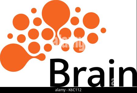 Brain Logo silhouette design vector template. Think Idea concept. Brain storm power thinking logotype icon. Isolated abstract unusual creative digital Stock Vector